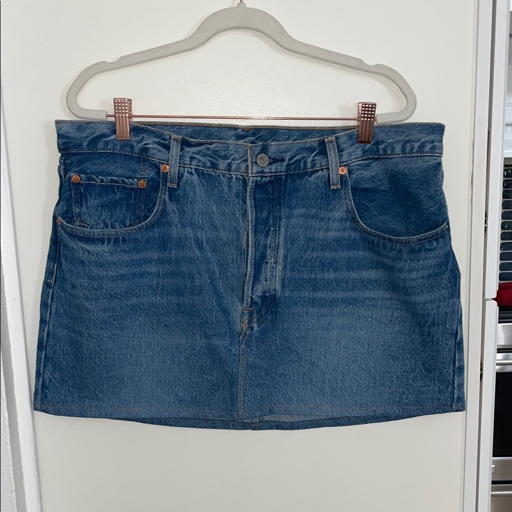 Levi 501 90’s Blue Jean Converted to Mini Skirt | 33 Waist